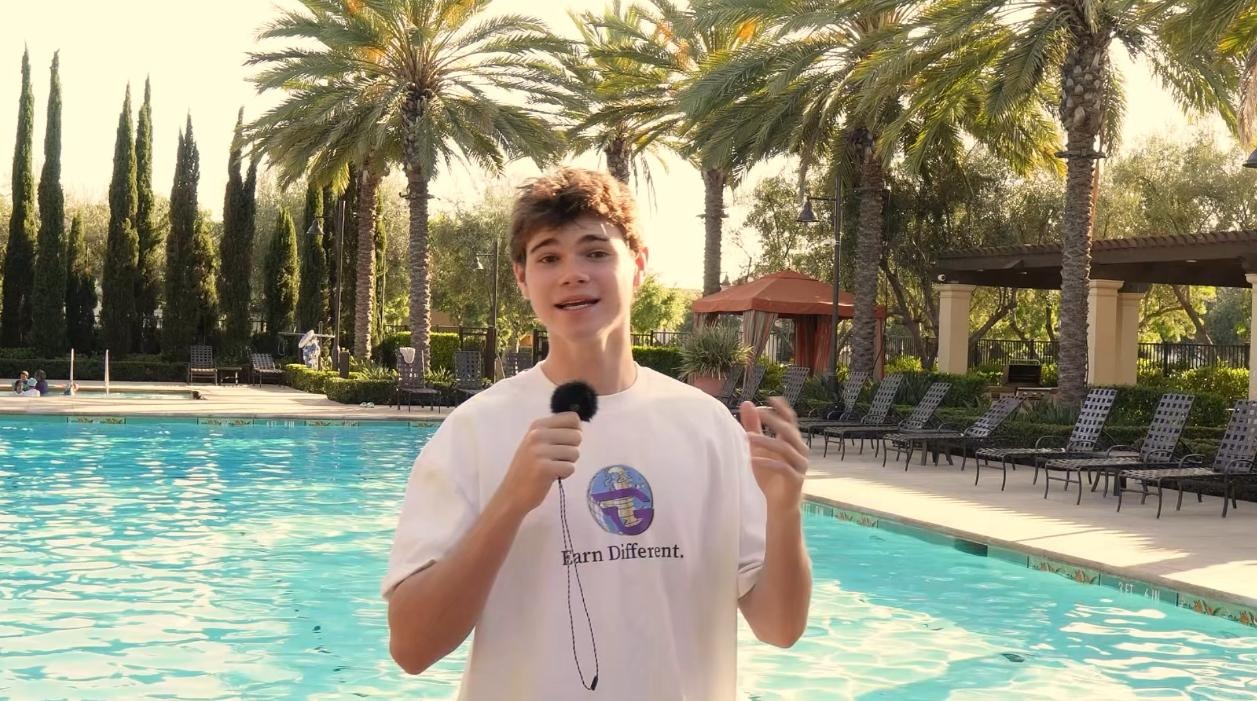 London Leffler filming outside during his 2025 growth chapter